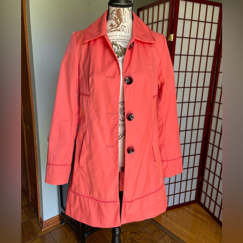 Ivanka Trump Coral Trench Coat, Size XS